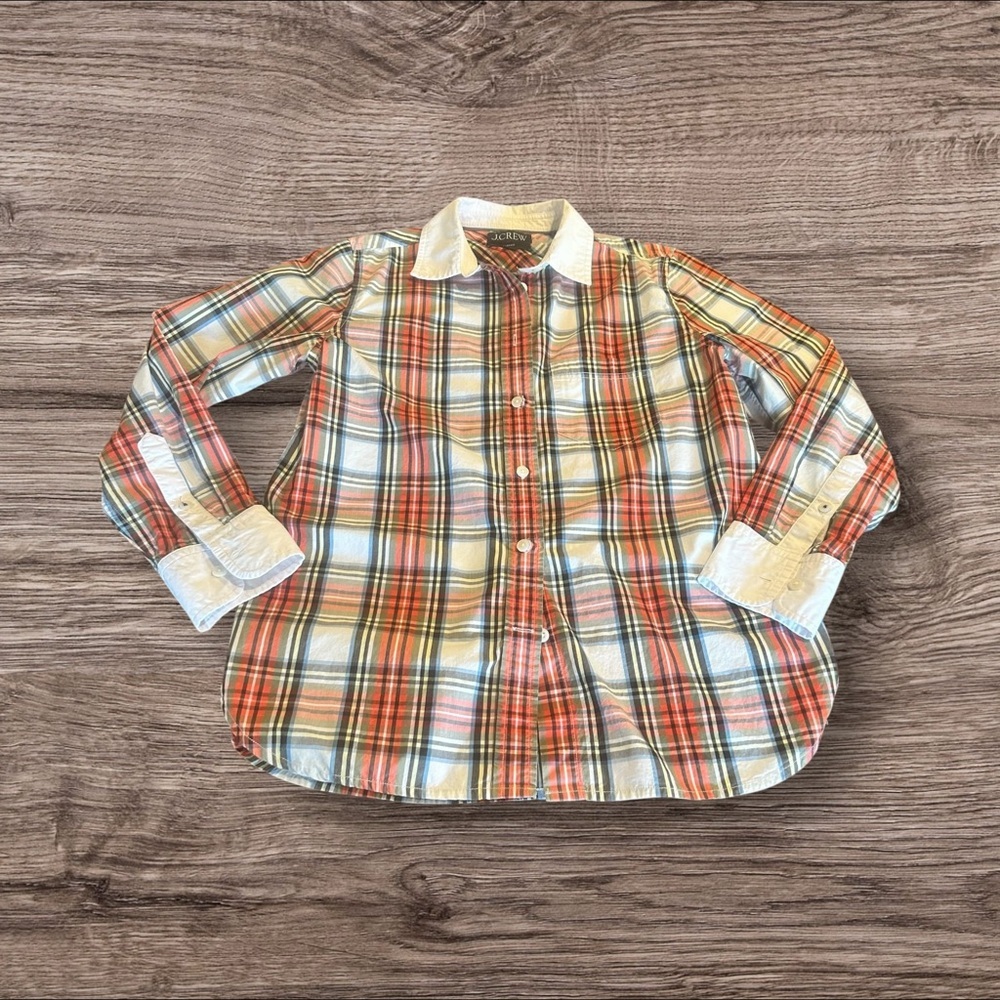 J. Crew Classic Re-Imagined Women’s Plaid Long Sleeve Button Up Shirt Size 4